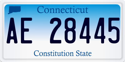 CT license plate AE28445