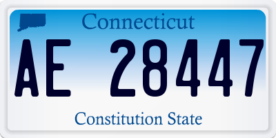 CT license plate AE28447