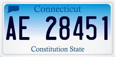 CT license plate AE28451