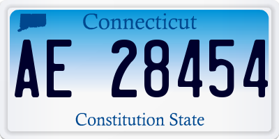 CT license plate AE28454