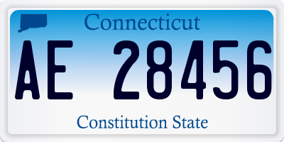 CT license plate AE28456