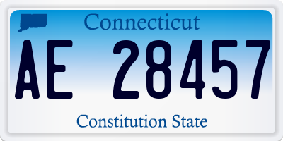 CT license plate AE28457