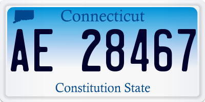 CT license plate AE28467