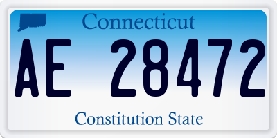 CT license plate AE28472