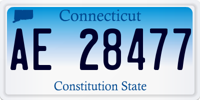 CT license plate AE28477