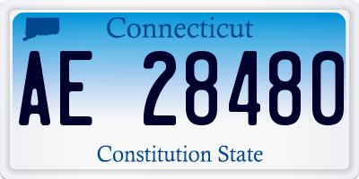 CT license plate AE28480