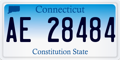 CT license plate AE28484