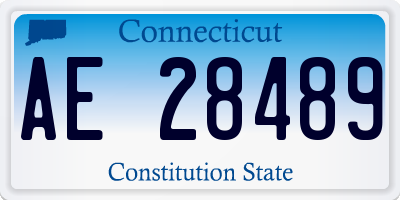 CT license plate AE28489