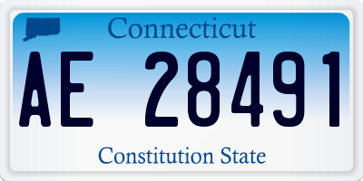 CT license plate AE28491