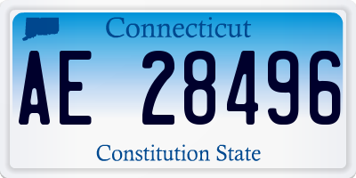 CT license plate AE28496