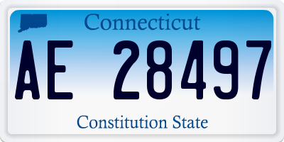 CT license plate AE28497