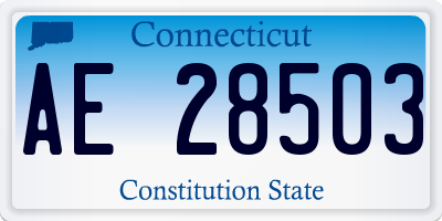 CT license plate AE28503