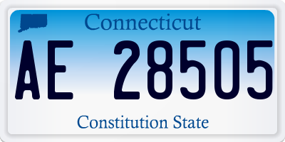 CT license plate AE28505