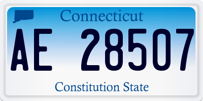CT license plate AE28507