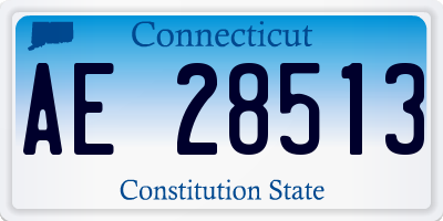 CT license plate AE28513