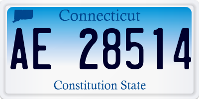 CT license plate AE28514