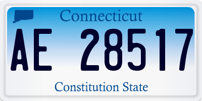 CT license plate AE28517