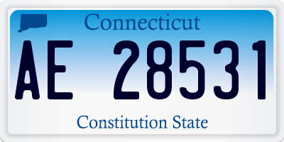 CT license plate AE28531