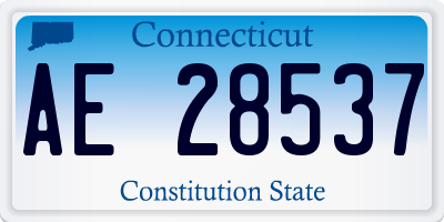 CT license plate AE28537