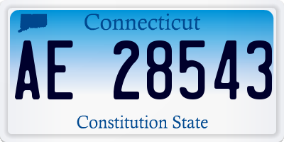 CT license plate AE28543