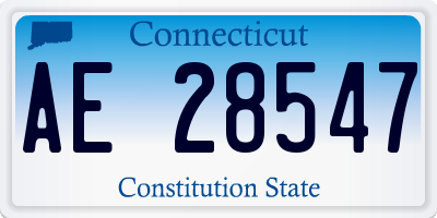 CT license plate AE28547