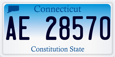 CT license plate AE28570