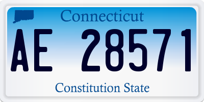 CT license plate AE28571