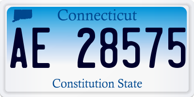 CT license plate AE28575