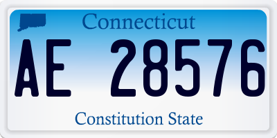 CT license plate AE28576