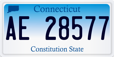 CT license plate AE28577