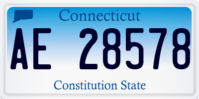 CT license plate AE28578