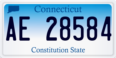 CT license plate AE28584