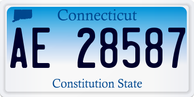 CT license plate AE28587