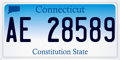 CT license plate AE28589