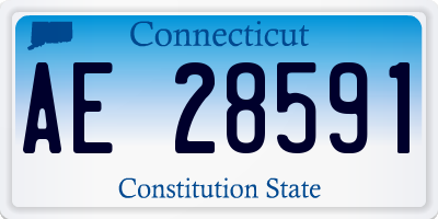 CT license plate AE28591
