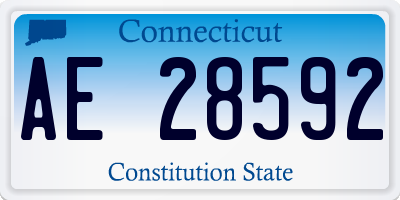 CT license plate AE28592