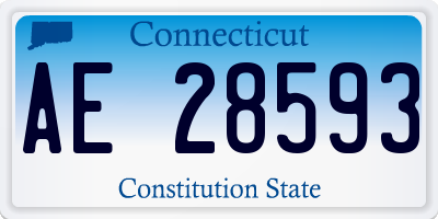 CT license plate AE28593