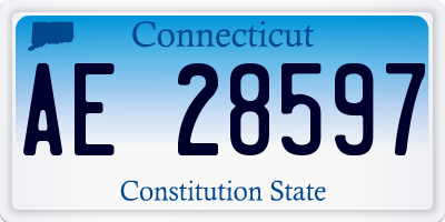 CT license plate AE28597
