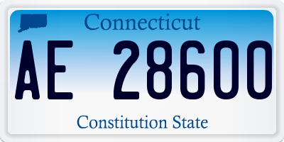 CT license plate AE28600