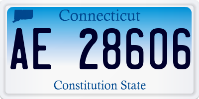 CT license plate AE28606