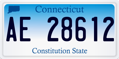 CT license plate AE28612