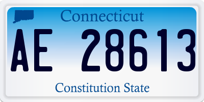 CT license plate AE28613