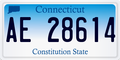 CT license plate AE28614