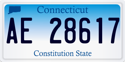 CT license plate AE28617