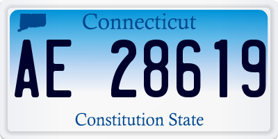 CT license plate AE28619