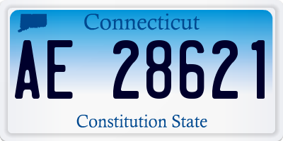 CT license plate AE28621