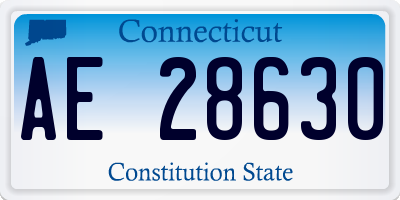 CT license plate AE28630