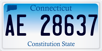 CT license plate AE28637