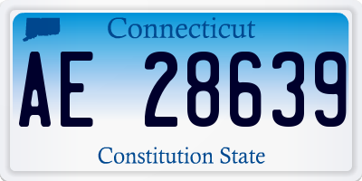 CT license plate AE28639