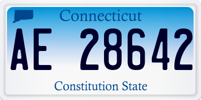 CT license plate AE28642